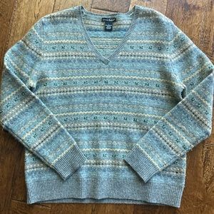 100% Lambs Wool Beaded Winter Sweater | Alexandra Bartlett Women’s Large